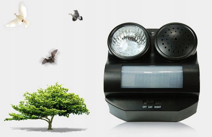 Dźwiękowy Odstraszacz Ptaków Gołębi Pułapka Na Ptaki Gołębie Wróble Czujnik