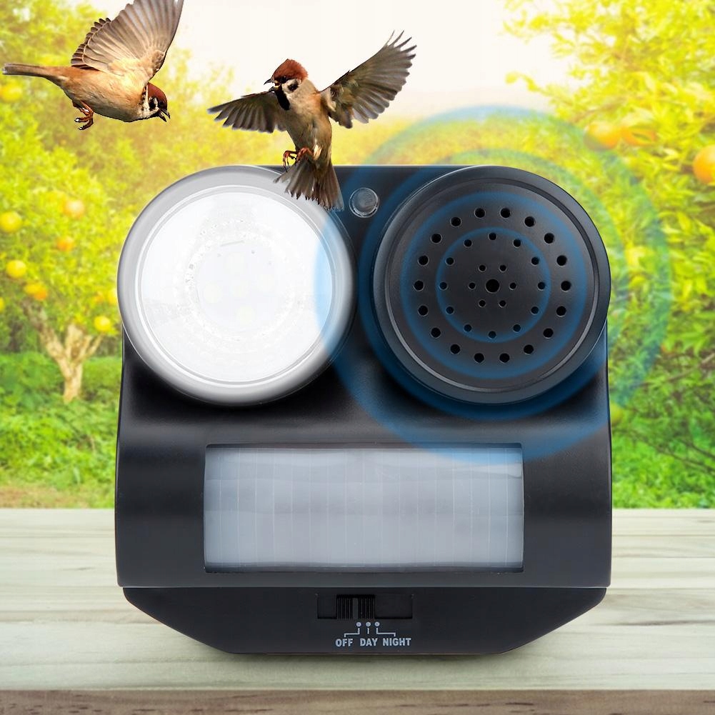 Dźwiękowy Odstraszacz Ptaków Gołębi Pułapka Na Ptaki Gołębie Wróble Czujnik