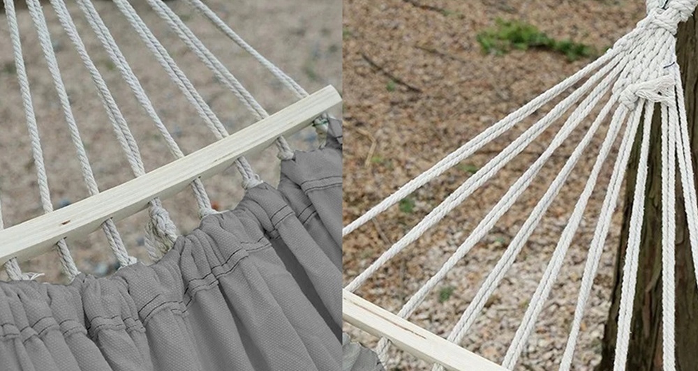 Xxl Hamak Ogrodowy Wiszący Dwuosobowy Bujak Mocny Duży Pokrowiec Z Linkami