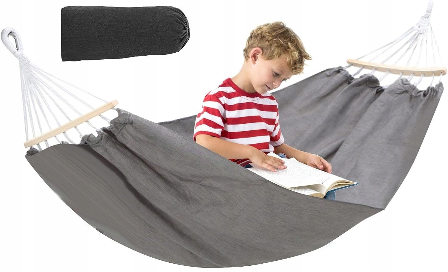 Xxl Hamak Ogrodowy Wiszący Dwuosobowy Bujak Mocny Duży Pokrowiec Z Linkami