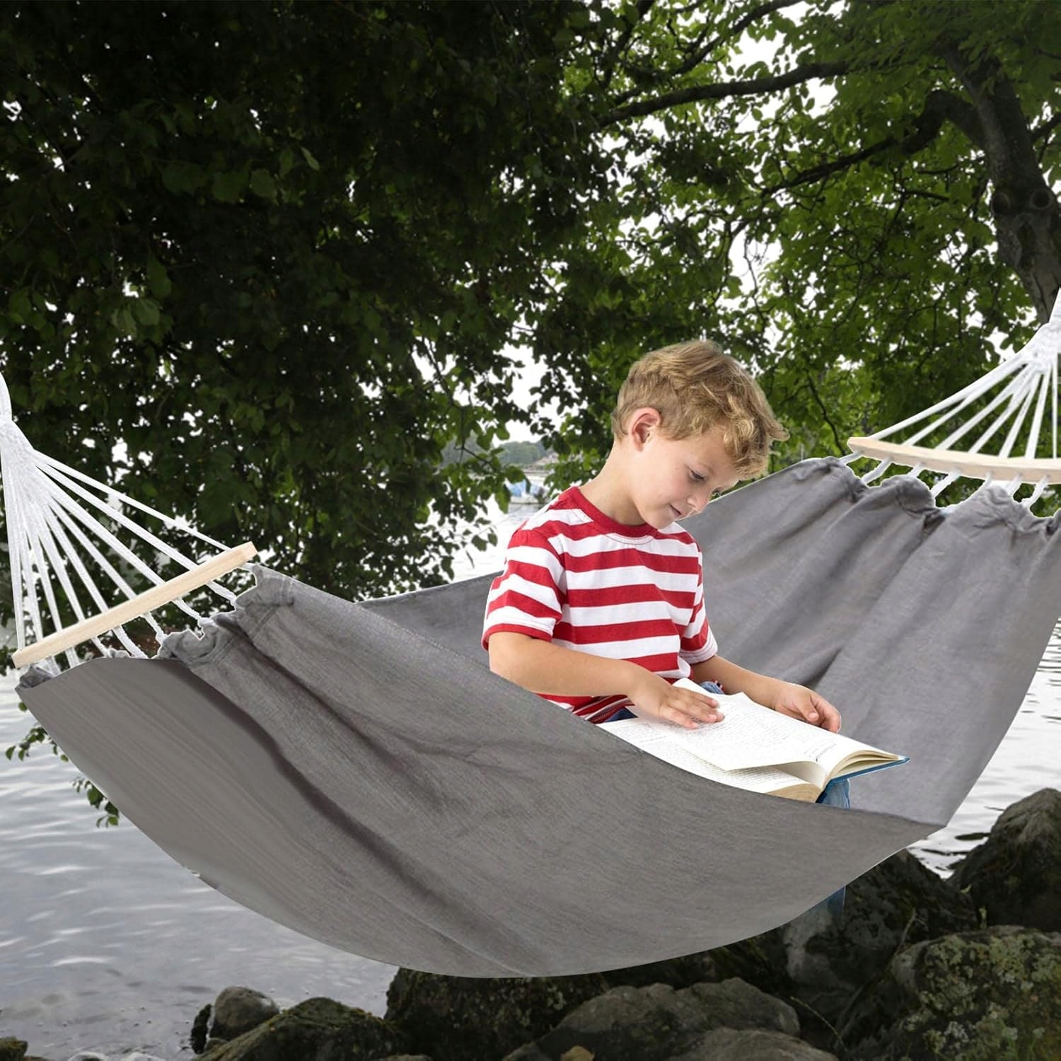 Xxl Hamak Ogrodowy Wiszący Dwuosobowy Bujak Mocny Duży Pokrowiec Z Linkami