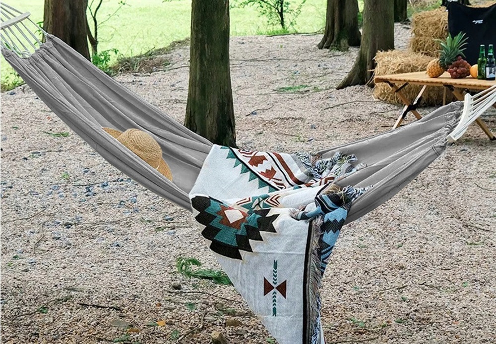 Xxl Hamak Ogrodowy Wiszący Dwuosobowy Bujak Mocny Duży Pokrowiec Z Linkami