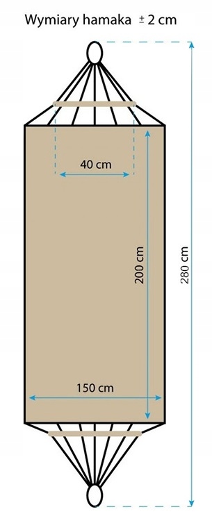 Xxl Hamak Ogrodowy Wiszący Dwuosobowy Bujak Mocny Duży Pokrowiec Z Linkami