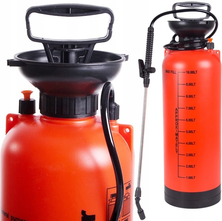 Opryskiwacz Ciśnieniowy Ręczny 10l Długa Lanca Zraszanie Rozpylacz Ogrodowy
