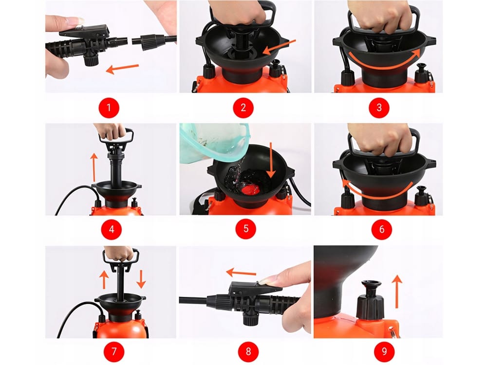 Opryskiwacz Ciśnieniowy Ręczny 10l Długa Lanca Zraszanie Rozpylacz Ogrodowy