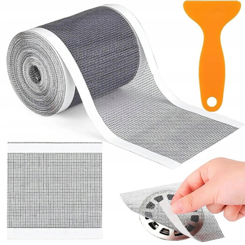 Taśma Samoprzylepna Naklejka Sitko Odpływ Prysznic Łapacz Włosów 10 Metrów