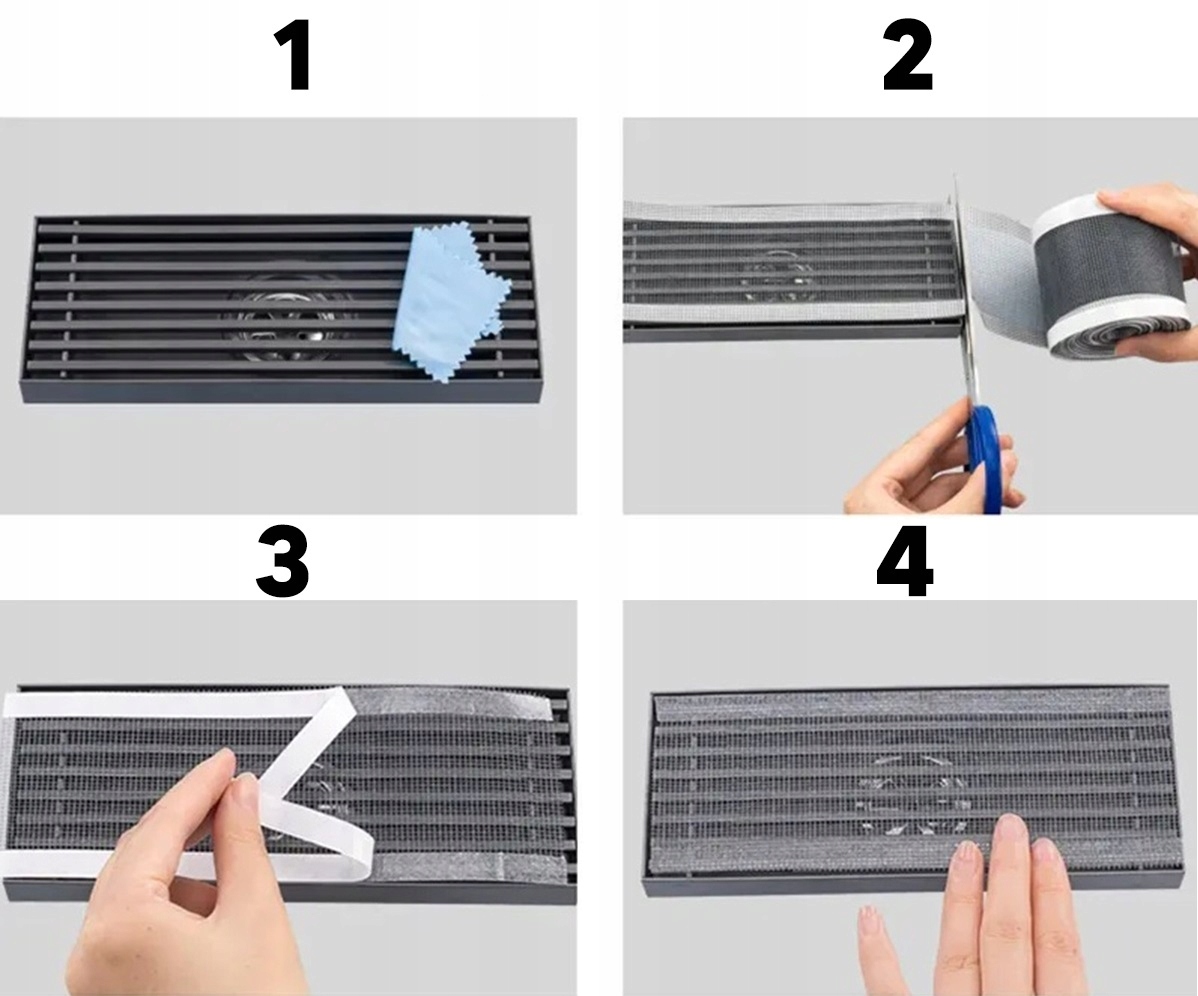 Taśma Samoprzylepna Naklejka Sitko Odpływ Prysznic Łapacz Włosów 10 Metrów