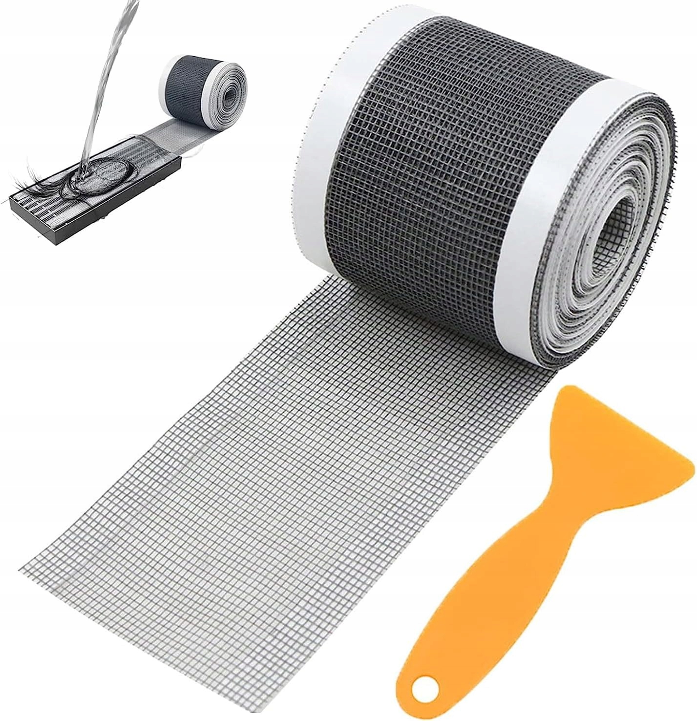 Taśma Samoprzylepna Naklejka Sitko Odpływ Prysznic Łapacz Włosów 10 Metrów