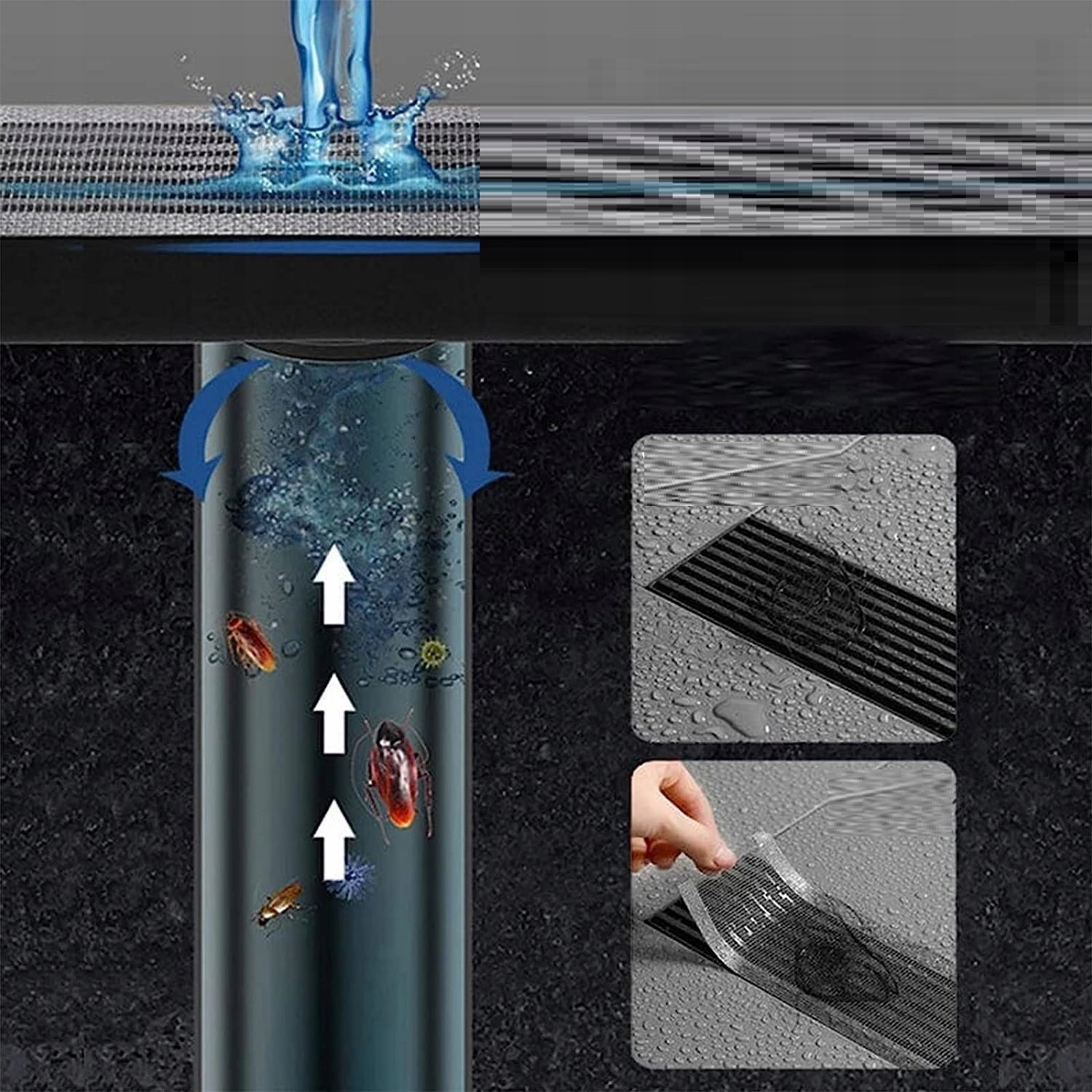 Taśma Samoprzylepna Naklejka Sitko Odpływ Prysznic Łapacz Włosów 10 Metrów