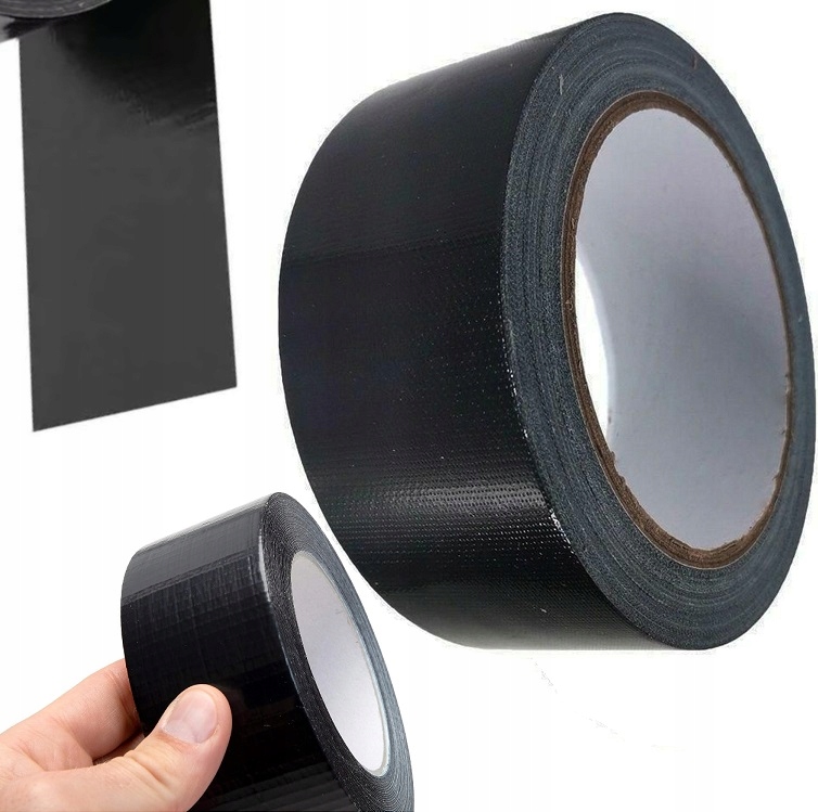 Taśma Naprawcza Zbrojona Mocna 48mm 10m Czarna Czarny Tkaninowa Duct Tape