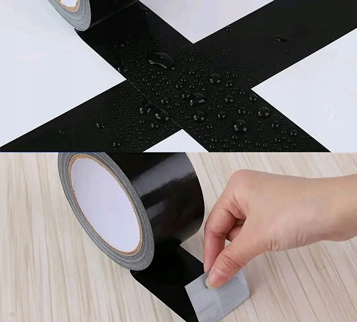 Taśma Naprawcza Zbrojona Mocna 48mm 10m Czarna Czarny Tkaninowa Duct Tape