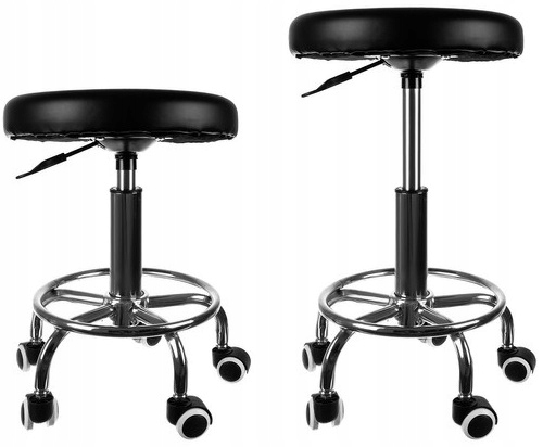 Hoker Barowy Stołek Fryzjerski Kosmetyczny Taboret Na Kółkach Obrotowy