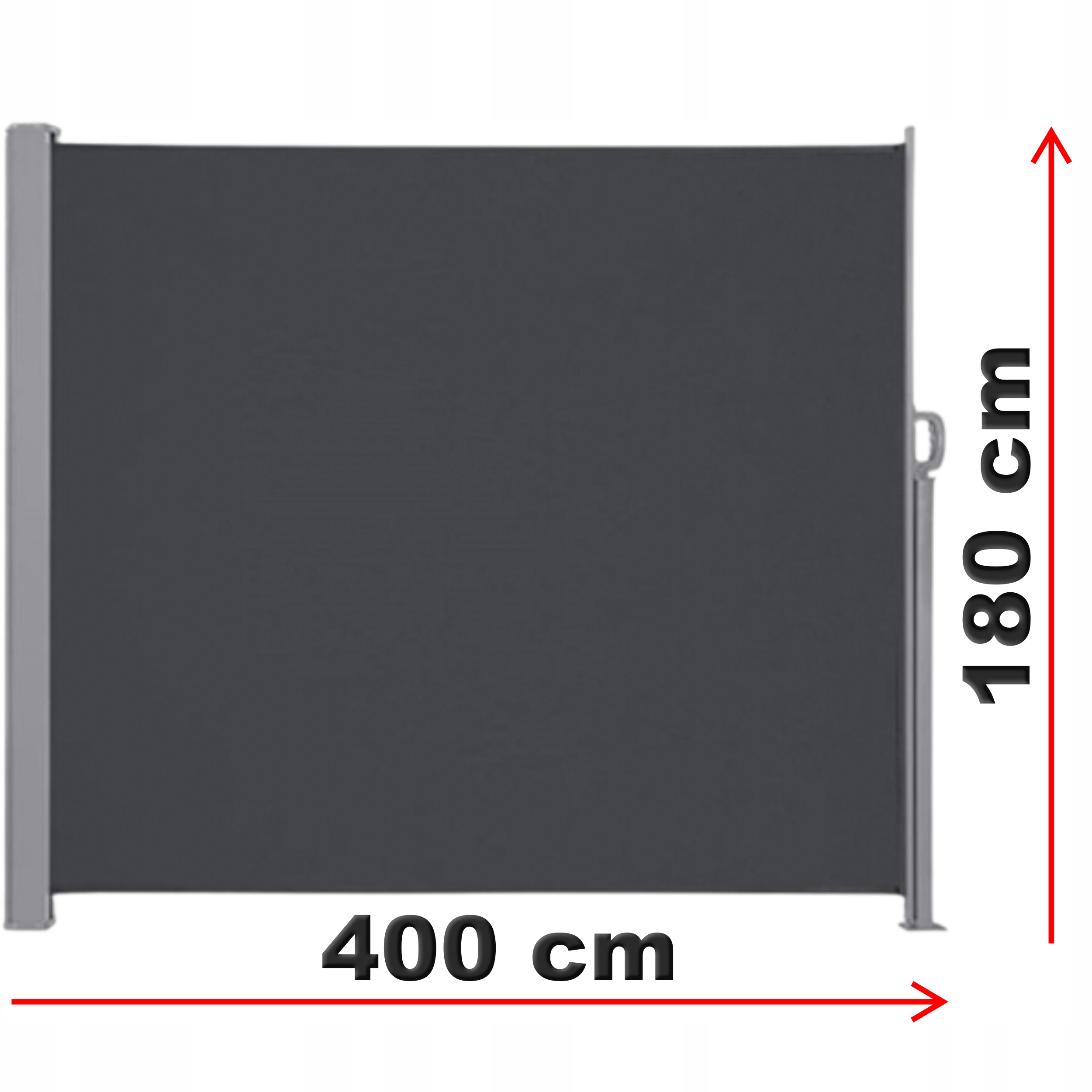 Składana Markiza 400x180cm Boczna Roleta Parawan Do Ogrodu Taras Antracyt