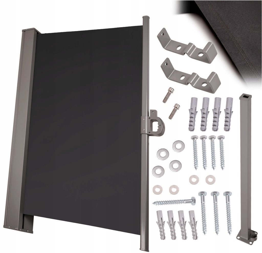 Składana Markiza 400x180cm Boczna Roleta Parawan Do Ogrodu Taras Antracyt