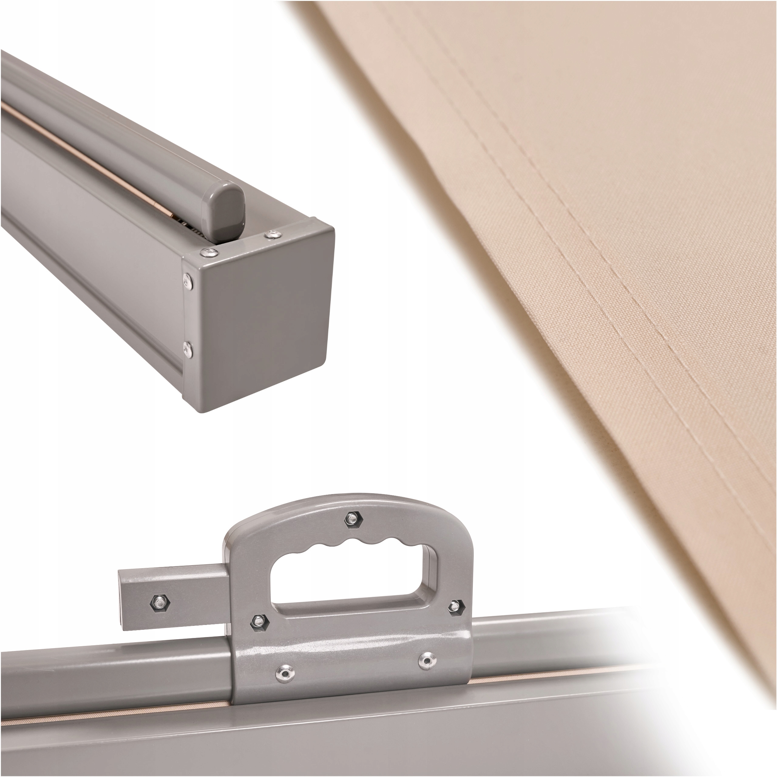 Składana Markiza 400x180cm Boczna Roleta Parawan Do Ogrodu Taras Beżowa