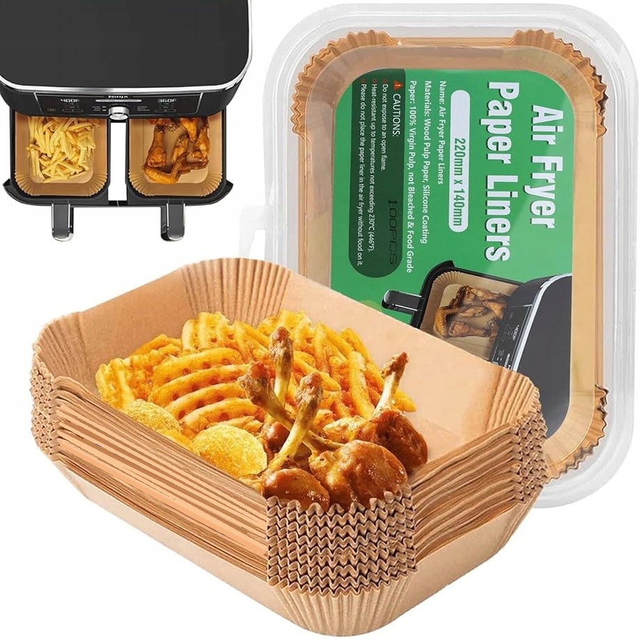 Papier Do Pieczenia Wkładki Do Frytkownicy X100 Air Fryer 22cmx14cm Brąz