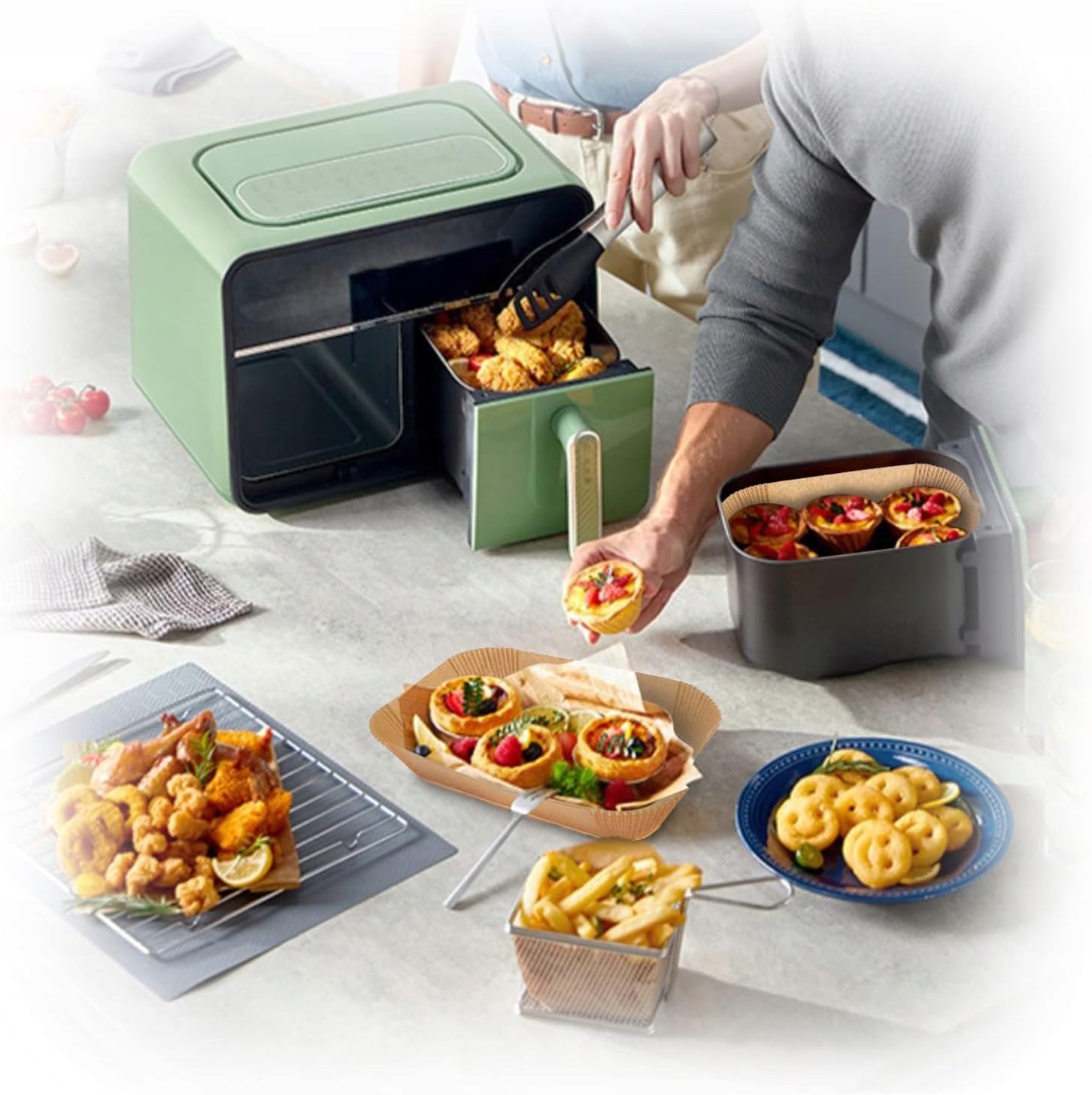 Papier Do Pieczenia Airfryer Wkład Do Frytkownicy Air Fryer 22-14 cm 50szt