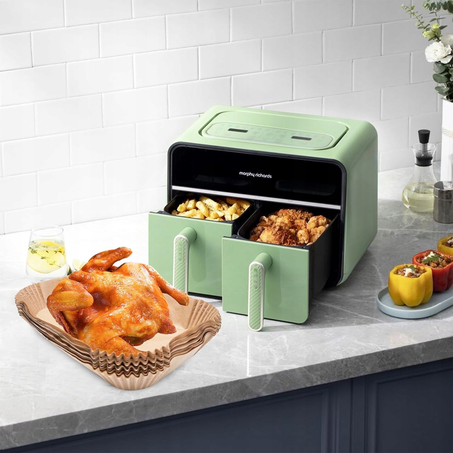 Papier Do Pieczenia Airfryer Wkład Do Frytkownicy Air Fryer 22-14 cm 50szt