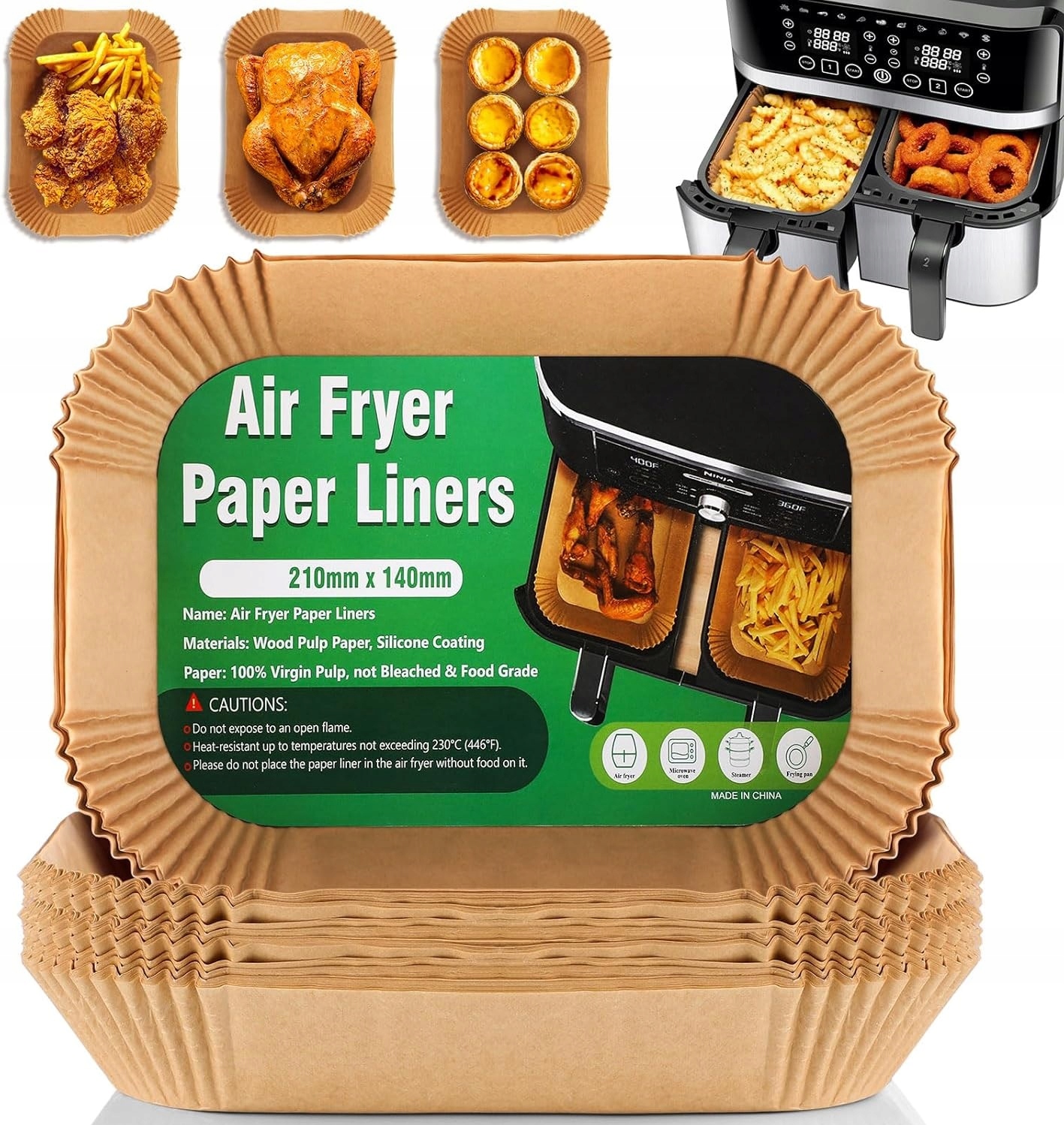 Papier Do Pieczenia Airfryer Wkład Do Frytkownicy Air Fryer 22-14 cm 50szt