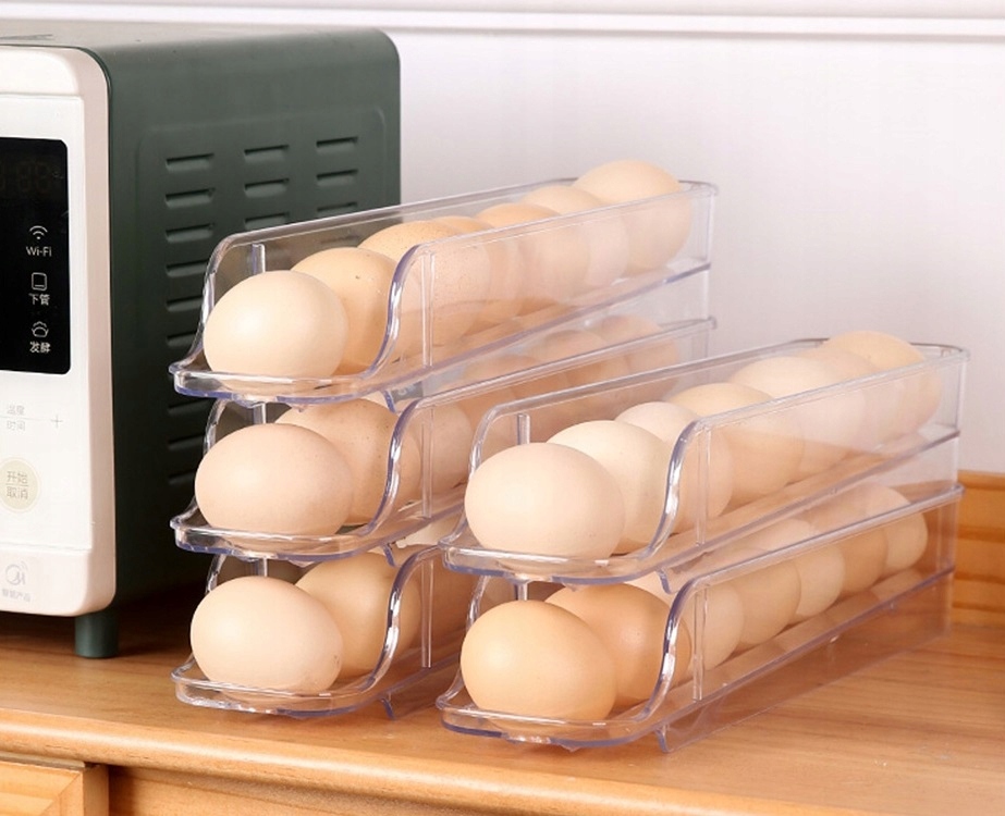 2x Pojemnik Półka Organizer Na Jajka Do Lodówki Podajnik Do Jajek Jaj