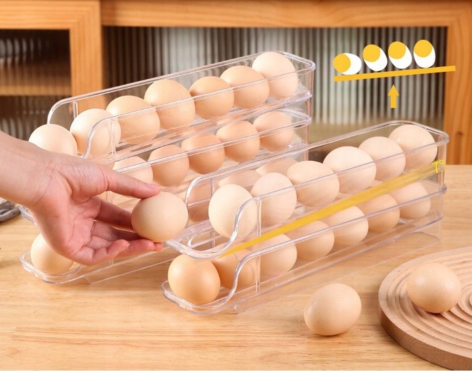 2x Pojemnik Półka Organizer Na Jajka Do Lodówki Podajnik Do Jajek Jaj