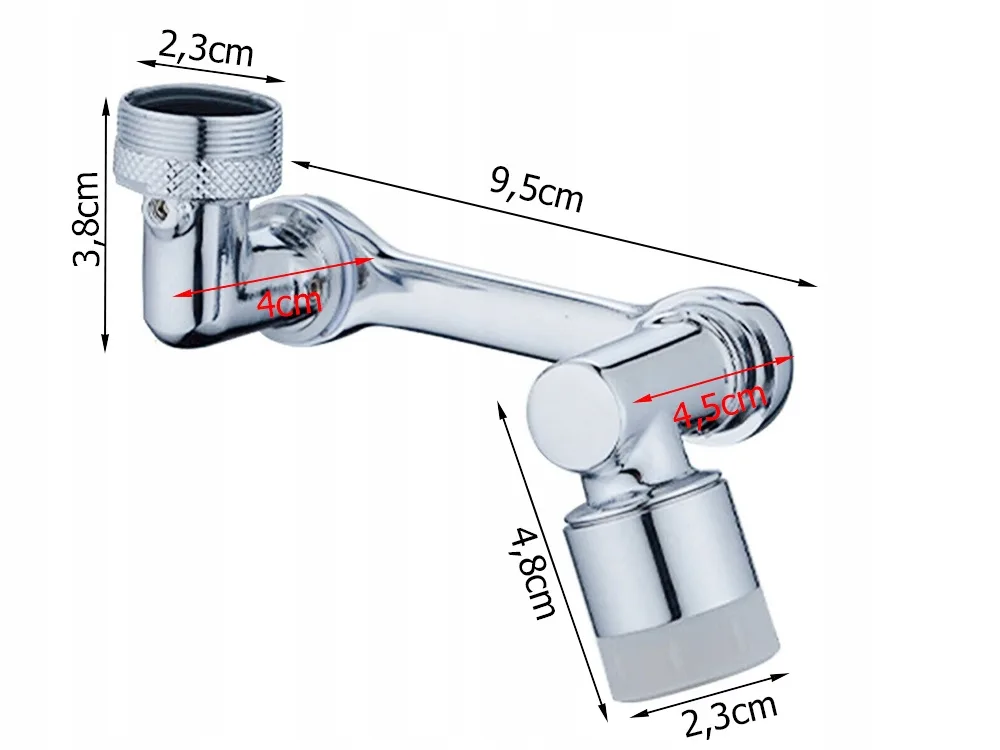 Przedłużka Obrotowa Do Kranu Aerator 1080 Stopni Przedłużacz Oszczędzający