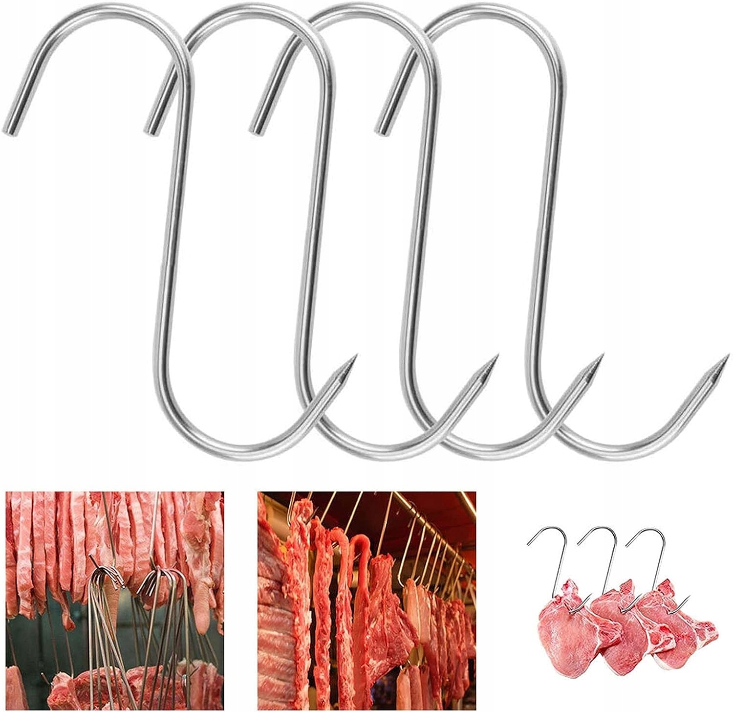 Haki Haczyki Do Wędzenia Kiełbasy Wędzarnicze Wędlin 15szt Duze Stal Nierdz