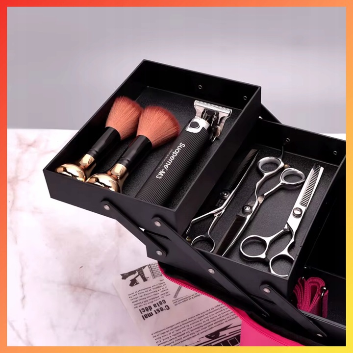 Kuferek Kosmetyczny Kufer Torba Na Kosmetyki Pojemna Rozkładany Różowy