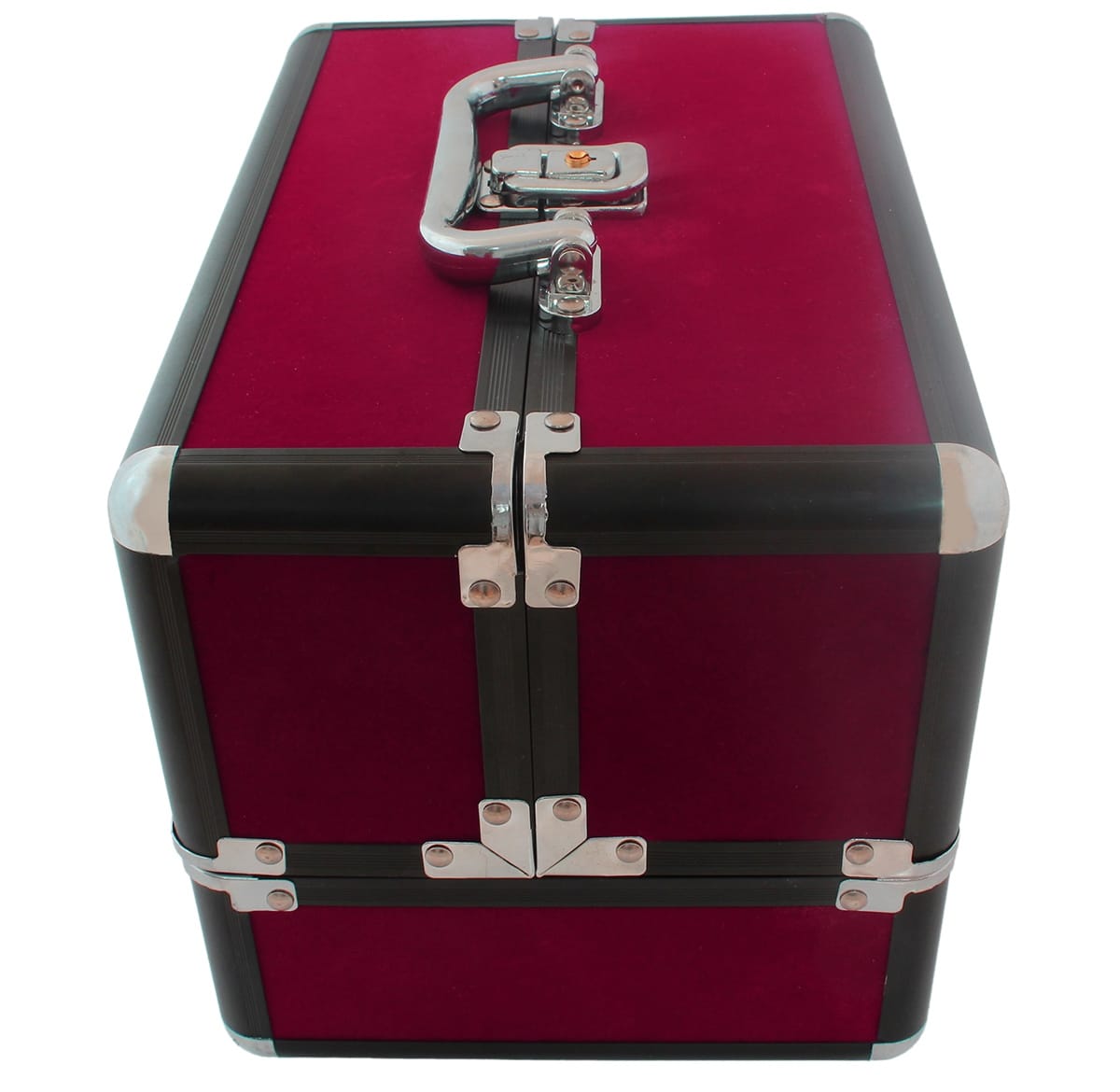 Elegancki Kufer Kuferek Kosmetyczny Na Kosmetyki Walizka Pojemny Purpurowy