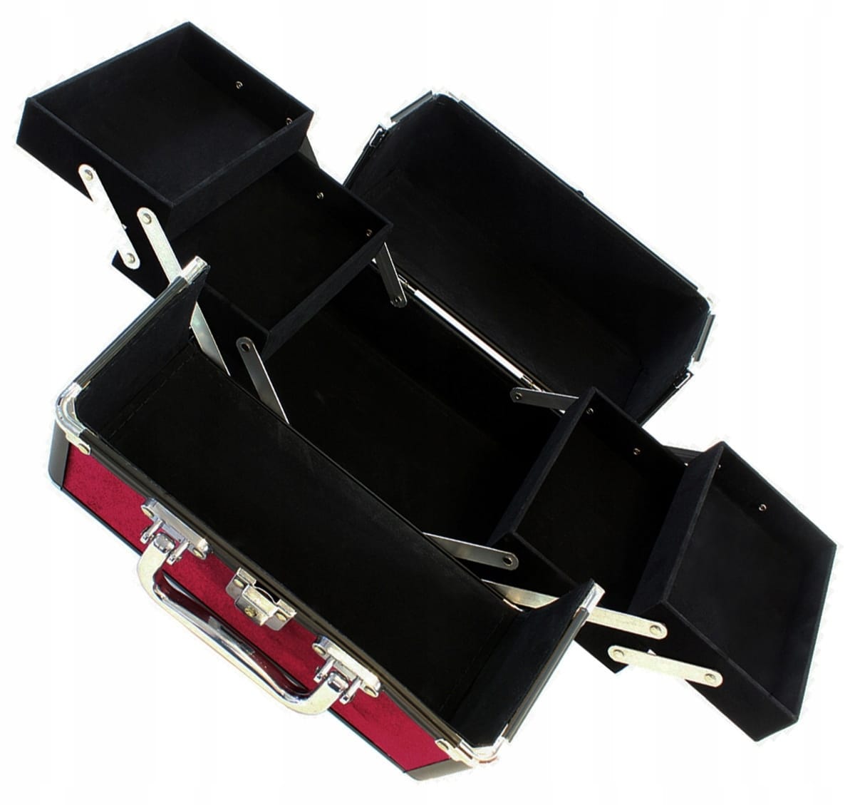 Elegancki Kufer Kuferek Kosmetyczny Na Kosmetyki Walizka Pojemny Purpurowy