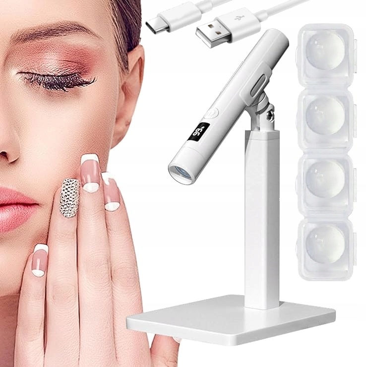 Latarka Do Paznokci Lampa Uv Led Do Form Górnych Mini Statyw 3w Usb Biała