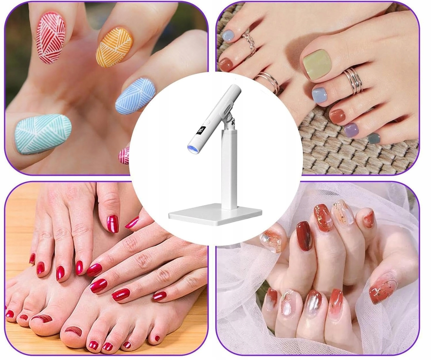 Latarka Do Paznokci Lampa Uv Led Do Form Górnych Mini Statyw 3w Usb Biała