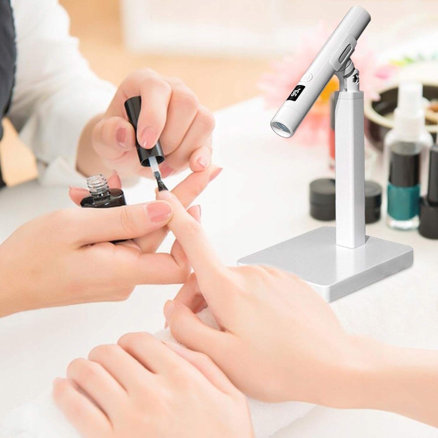 Latarka Do Paznokci Lampa Uv Led Do Form Górnych Mini Statyw 3w Usb Biała