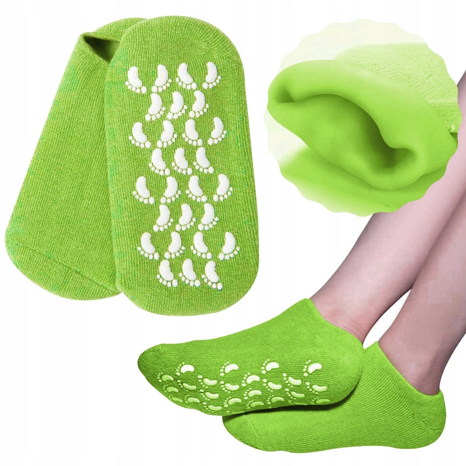 Żelowe Silikonowe Skarpetki Na Stopy Regenerujące Pięty Do Zabiegów Spa