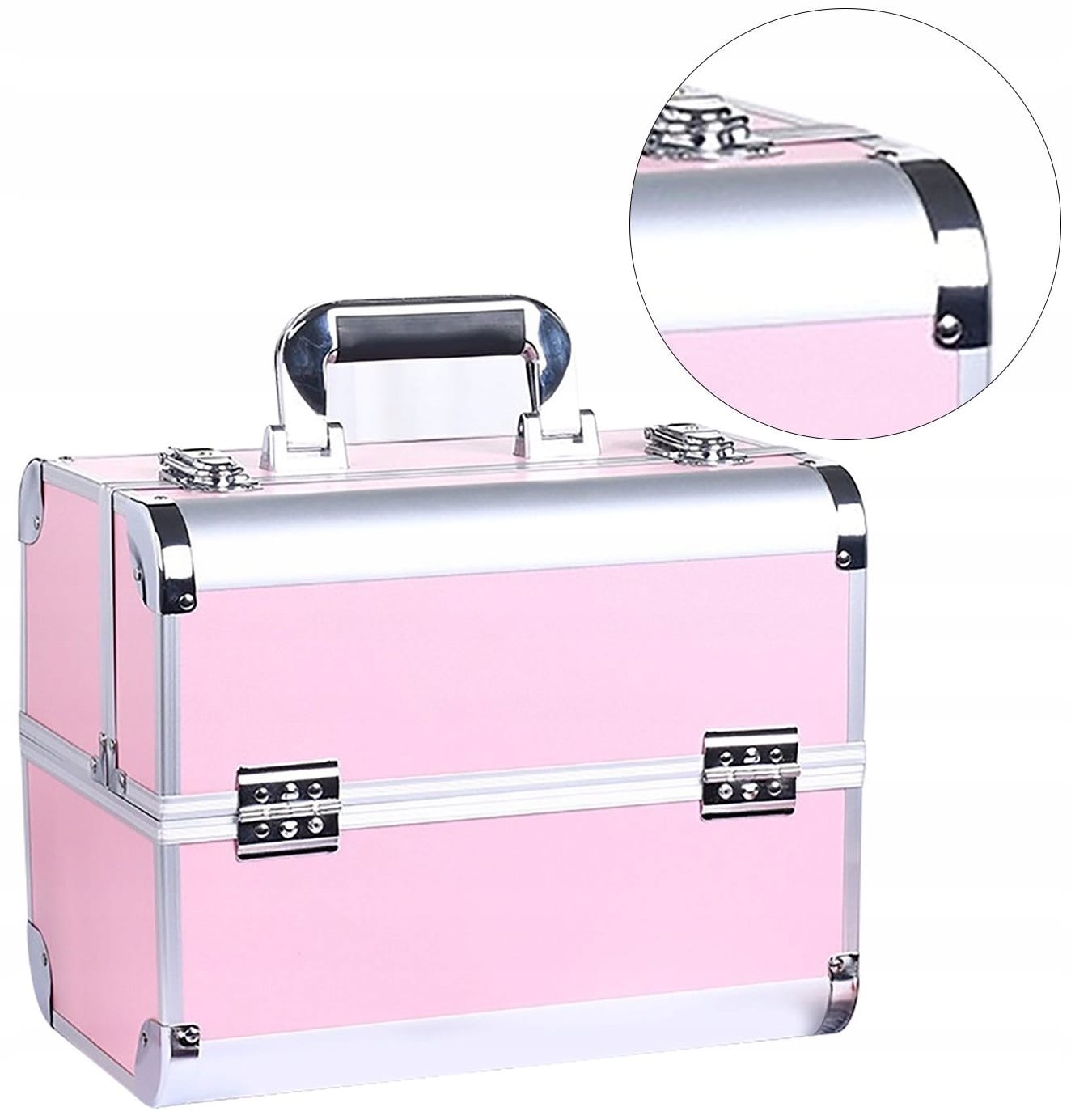 Elegancki Kufer Kuferek Na Kosmetyki Organizer Exclusive Walizka Róźowy