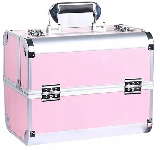 Elegancki Kufer Kuferek Na Kosmetyki Organizer Exclusive Walizka Róźowy