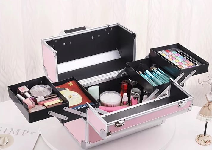 Elegancki Kufer Kuferek Na Kosmetyki Organizer Exclusive Walizka Róźowy