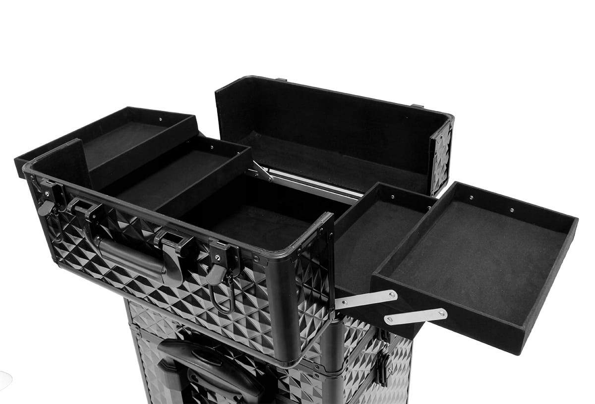 Walizka Na Kółkach Na Kosmetyki Duży Kufer Kosmetyczny Na Stelażu Szuflady