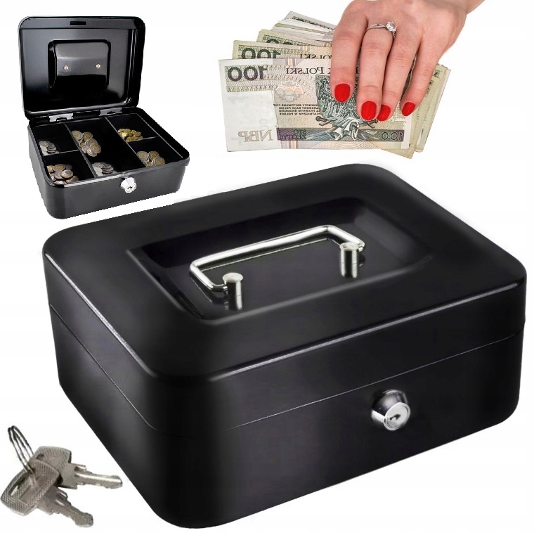 Metalowa Kasetka Na Pieniądze Sejf Na Klucz Xl