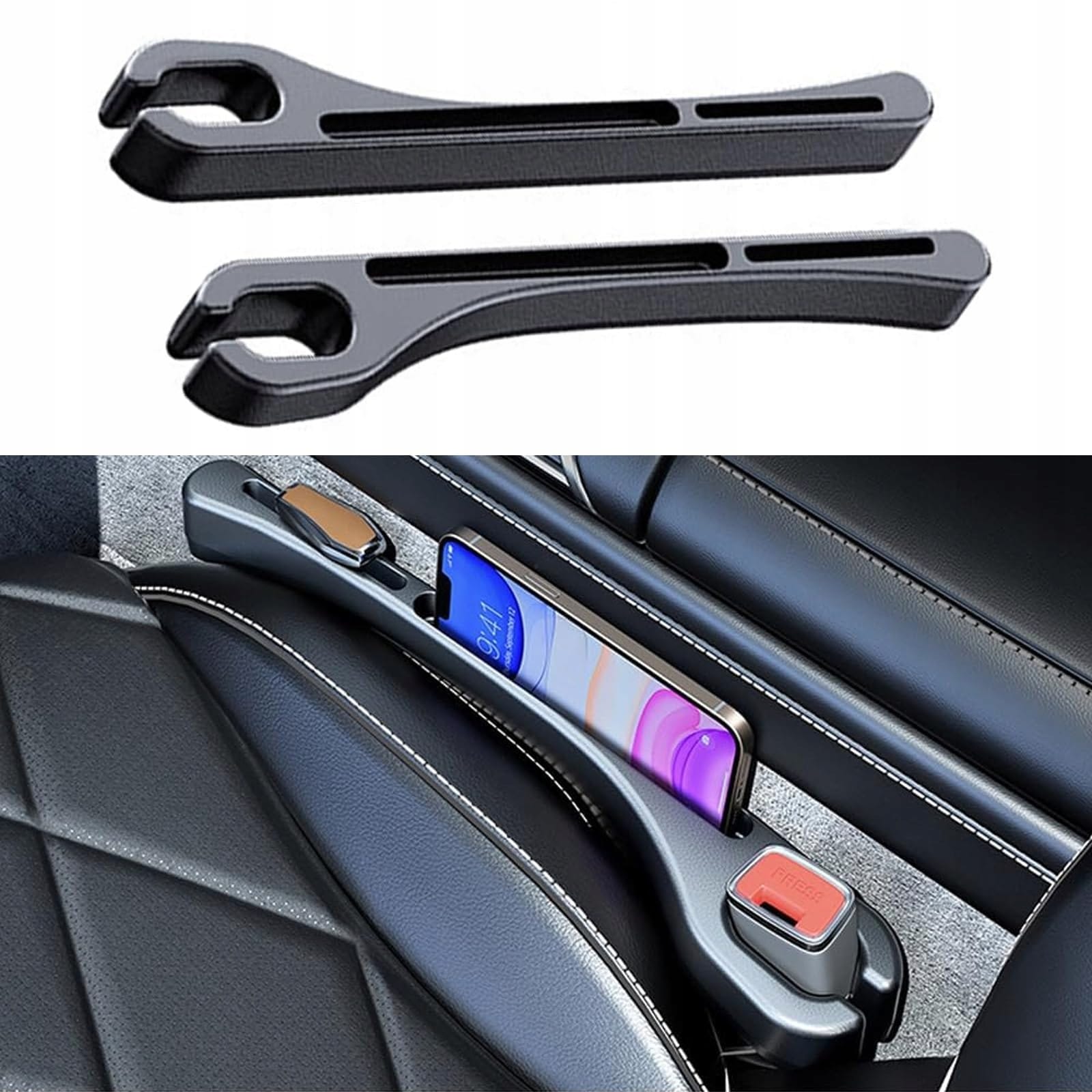 2szt Wypełniacz Szczeliny Między Fotelami Wypełnienie Między Fotel Czarne