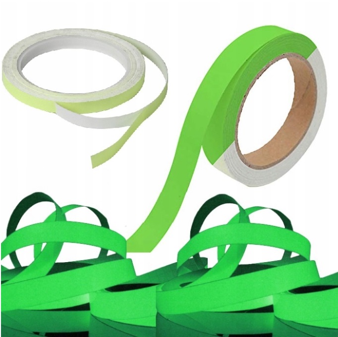 Taśma Fluorescencyjna Świecąca W Nocy Samoprzylepna 10mm X 5m