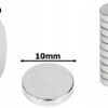 Magnes Neodymowy Okrągły Walcowy Mocny Zestaw Małe Magnesy Okrągłe 10szt