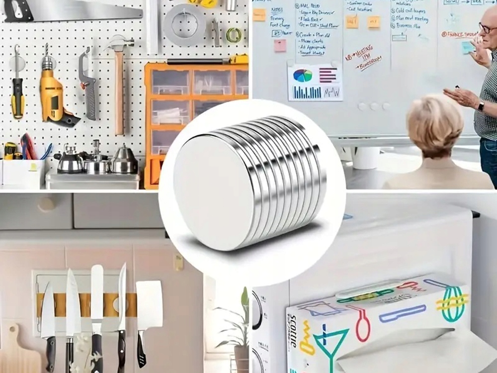 Magnes Neodymowy Okrągły Walcowy Mocny Zestaw Małe Magnesy Okrągłe 10szt