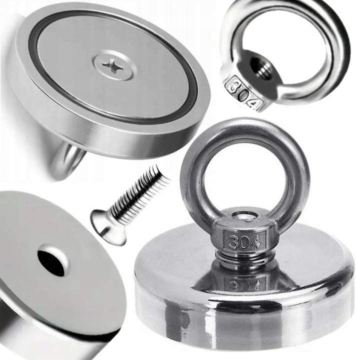Magnes Neodymowy Z Uchwytem Mocny Uchwyt Magnetyczny Okrągły Silny M8 120kg
