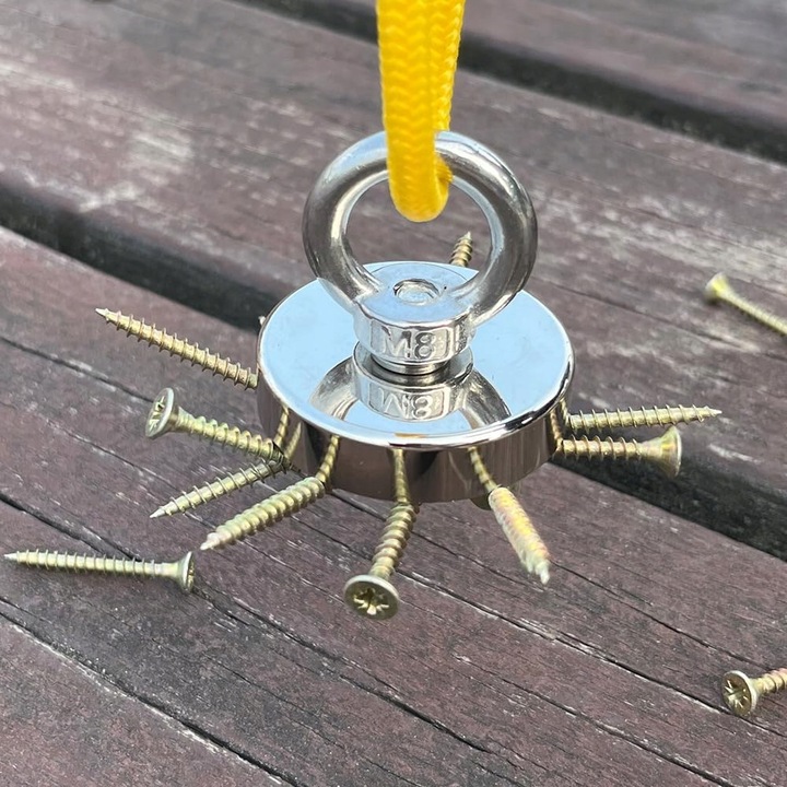 Magnes Neodymowy Z Uchwytem Mocny Uchwyt Magnetyczny Okrągły Silny M8 120kg