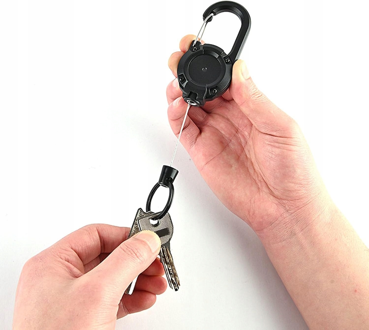 Zwijak Na Klucze Linka Brelok Retraktor Z Karabińczykiem Do Paska Zwijana