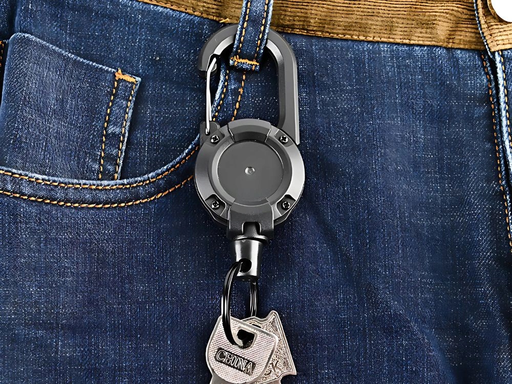 Zwijak Na Klucze Linka Brelok Retraktor Z Karabińczykiem Do Paska Zwijana