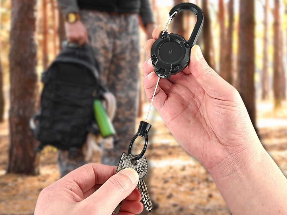 Zwijak Na Klucze Linka Brelok Retraktor Z Karabińczykiem Do Paska Zwijana