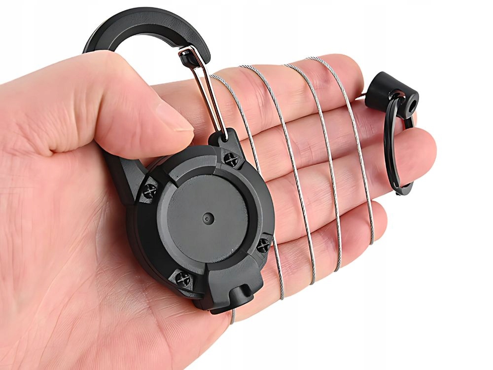 Zwijak Na Klucze Linka Brelok Retraktor Z Karabińczykiem Do Paska Zwijana