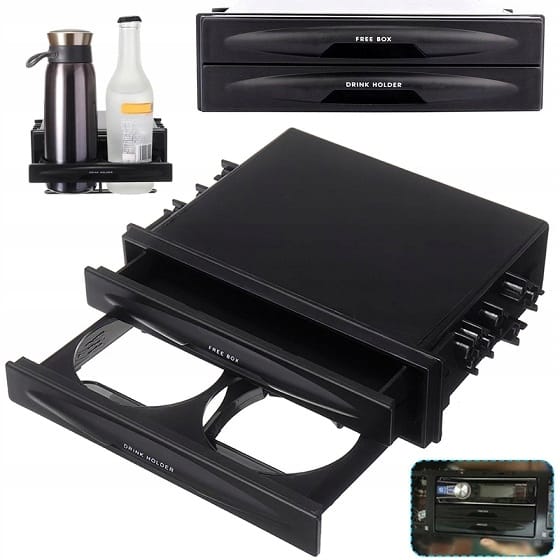 Uchwyt Samochodowy Na Kubek Napój Kieszeń 1 Din Do Radia Cup Holder Schowek